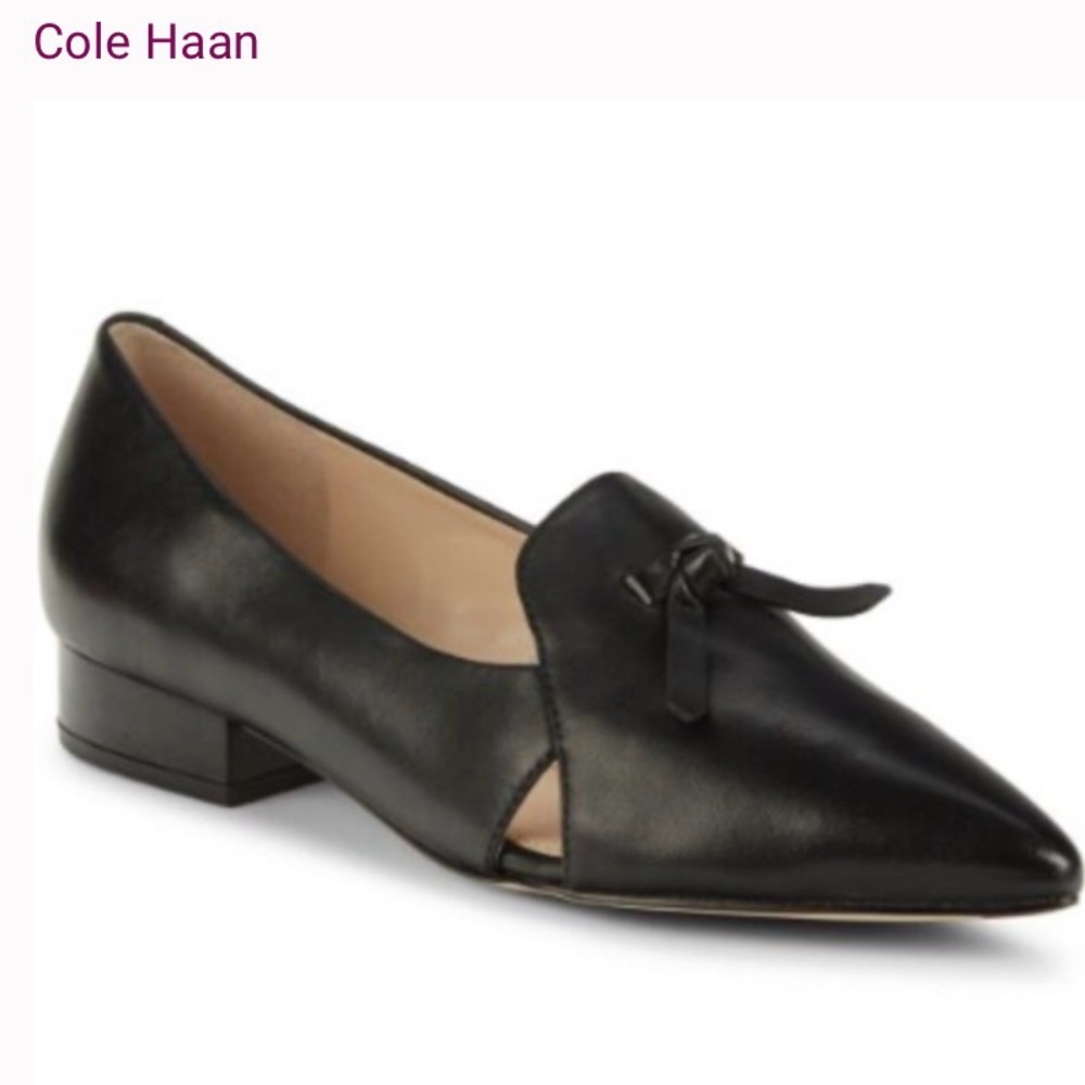 Cole Haan Sz 8.5 Women’s Black Leather Pointed Toe Loafer